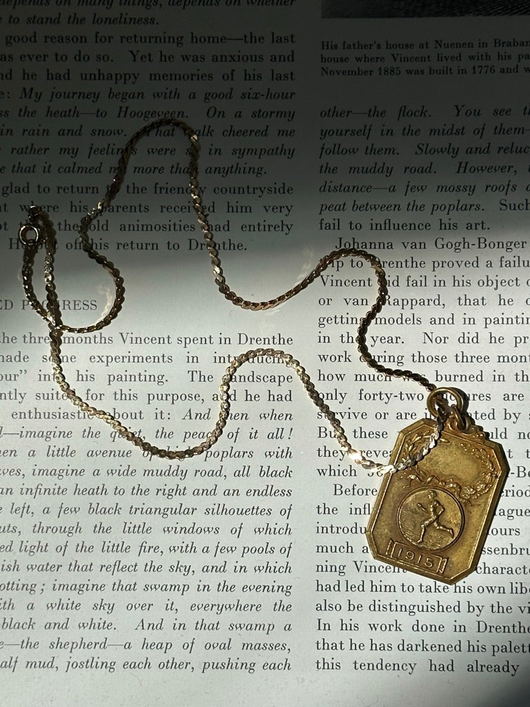 Edwardian 1915 Medal Penant Necklace