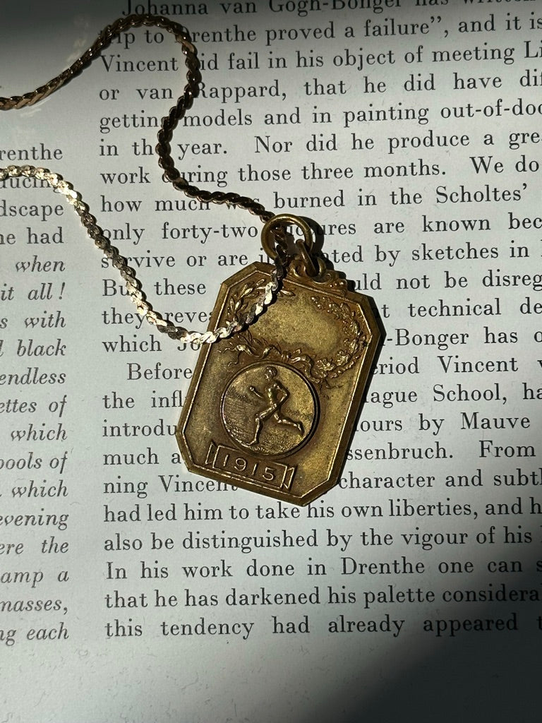 Edwardian 1915 Medal Penant Necklace