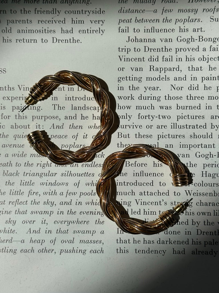 Large Braided Hoop Earrings