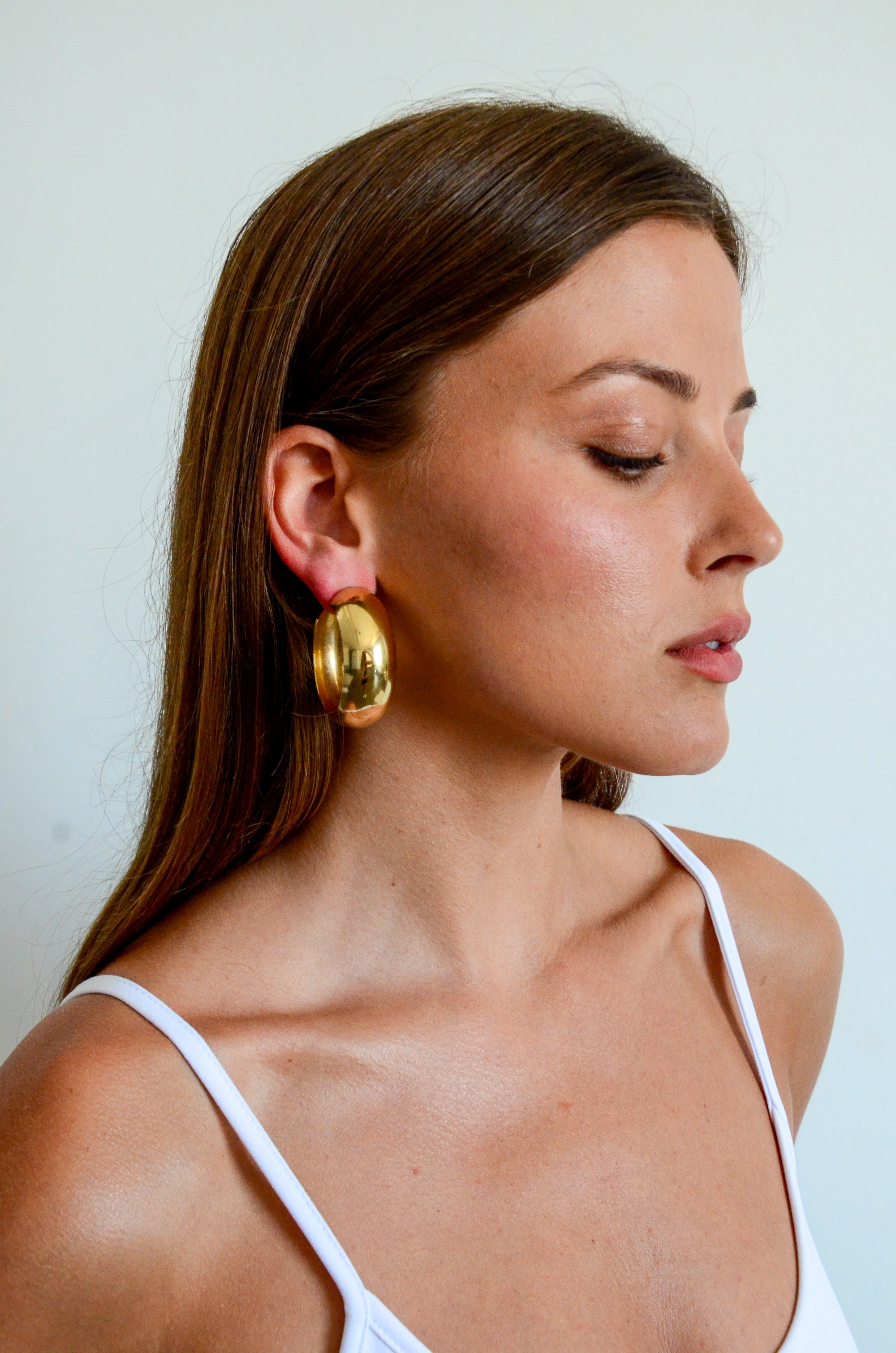 Thick Gold Tube Hoops