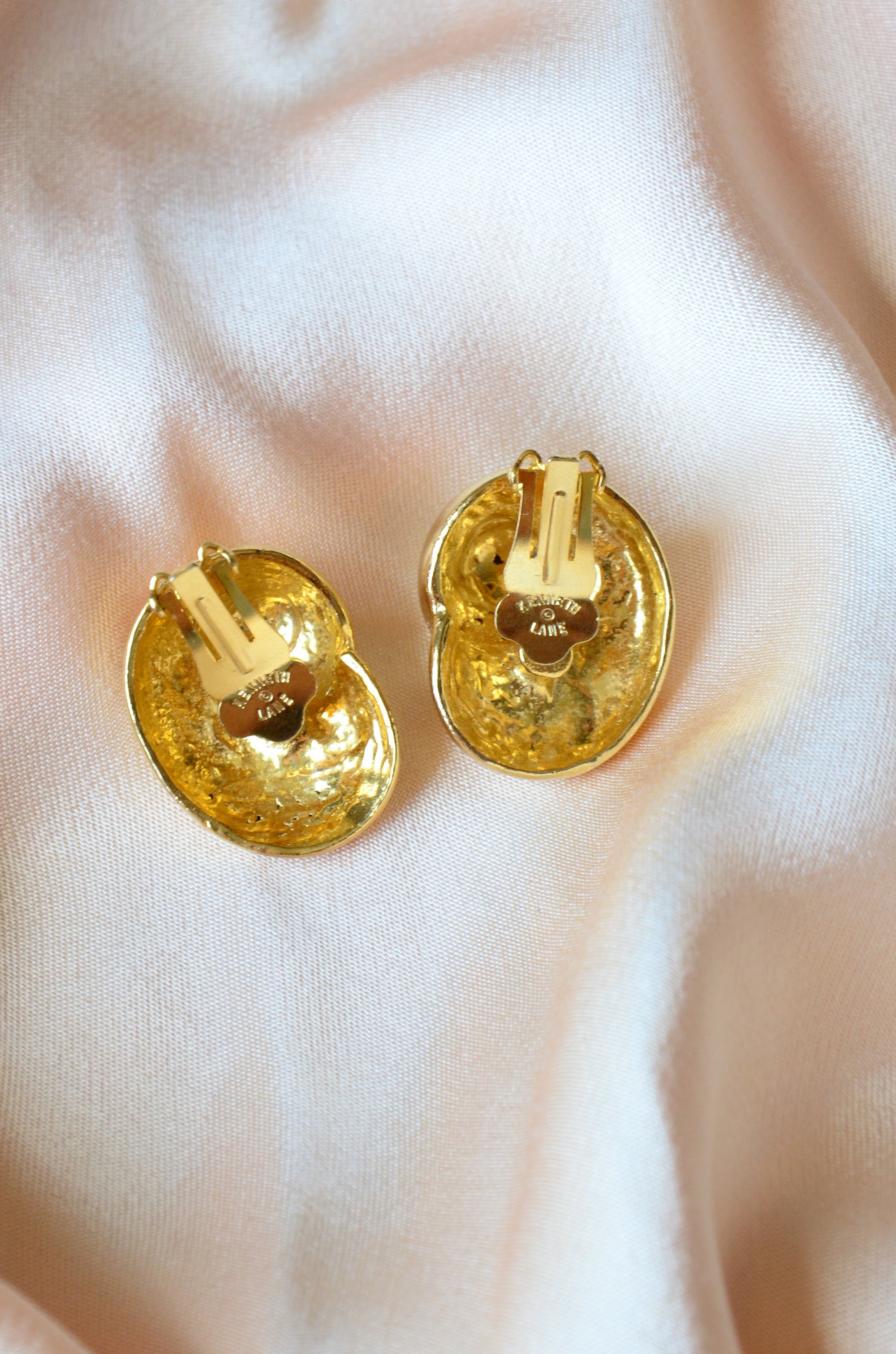 Polished Gold Shell Clip On Earrings