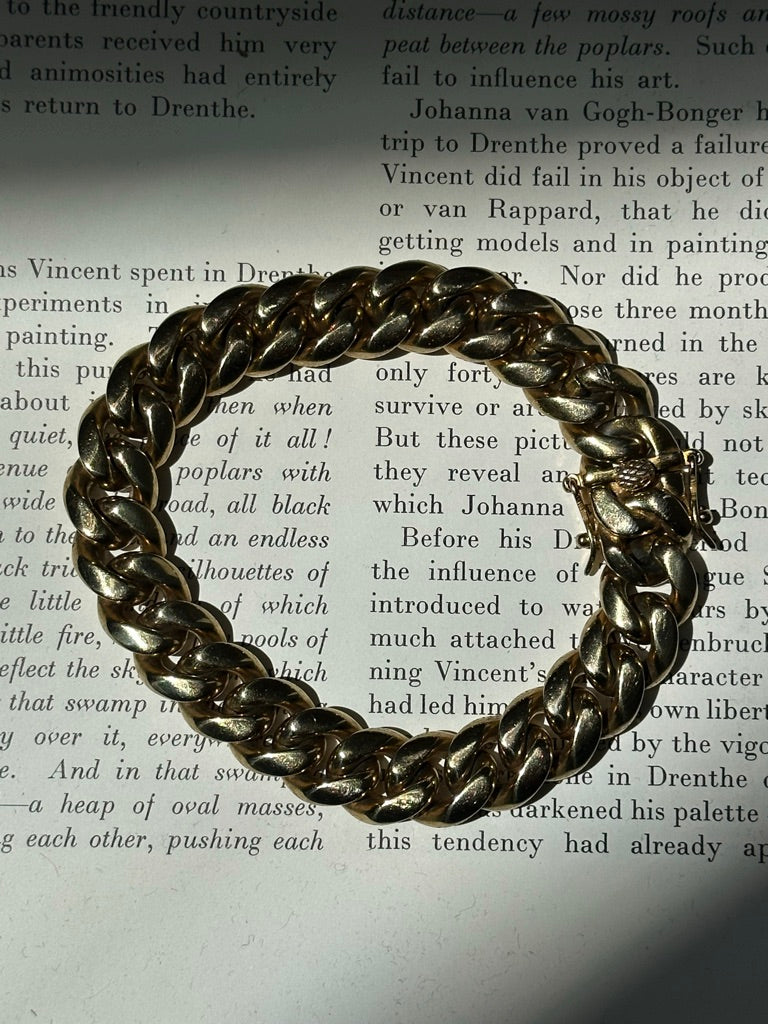 Cuban Sterling Silver Thick Curb Link Bracelet