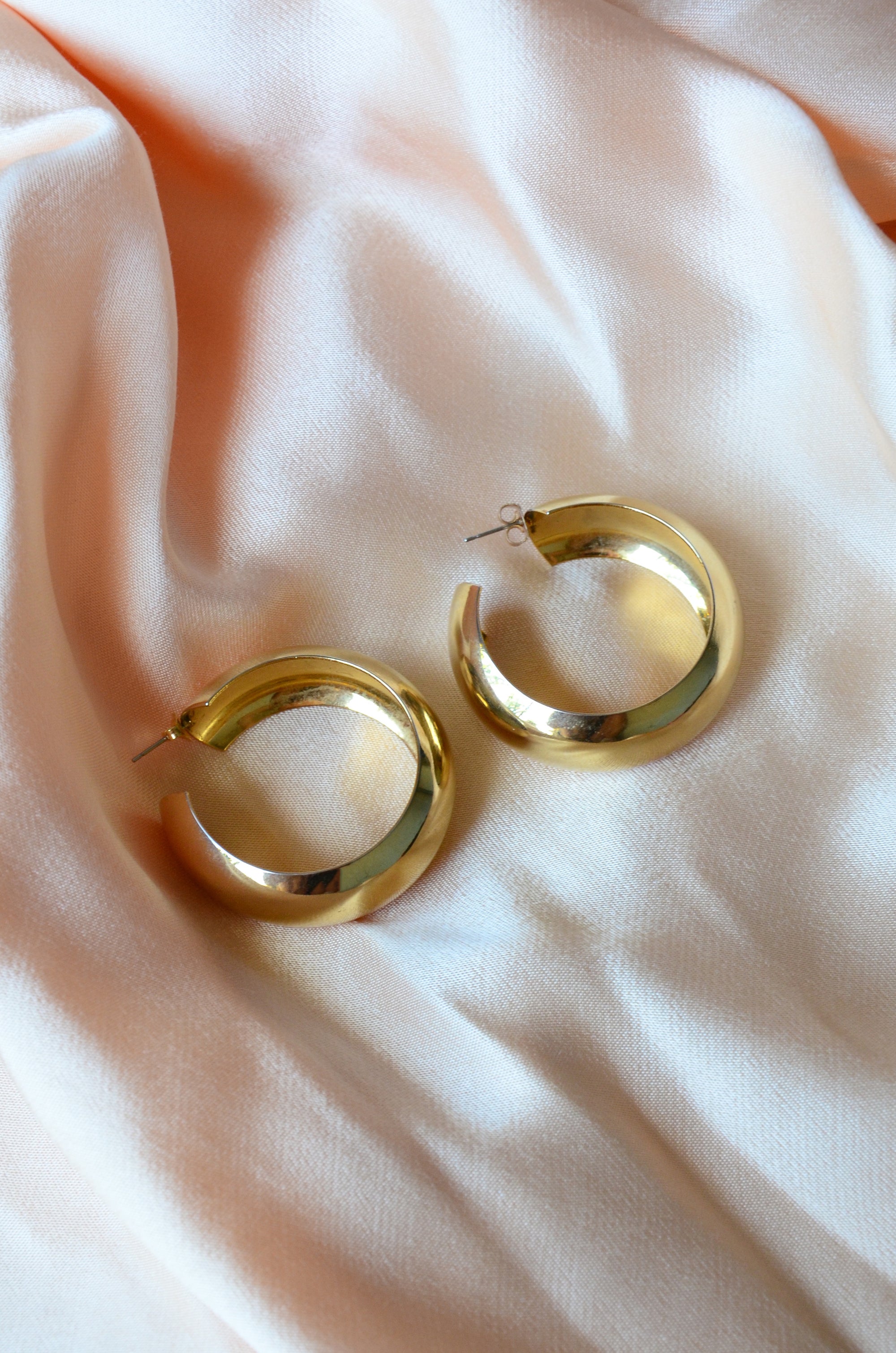 Thick Gold Tube Hoops