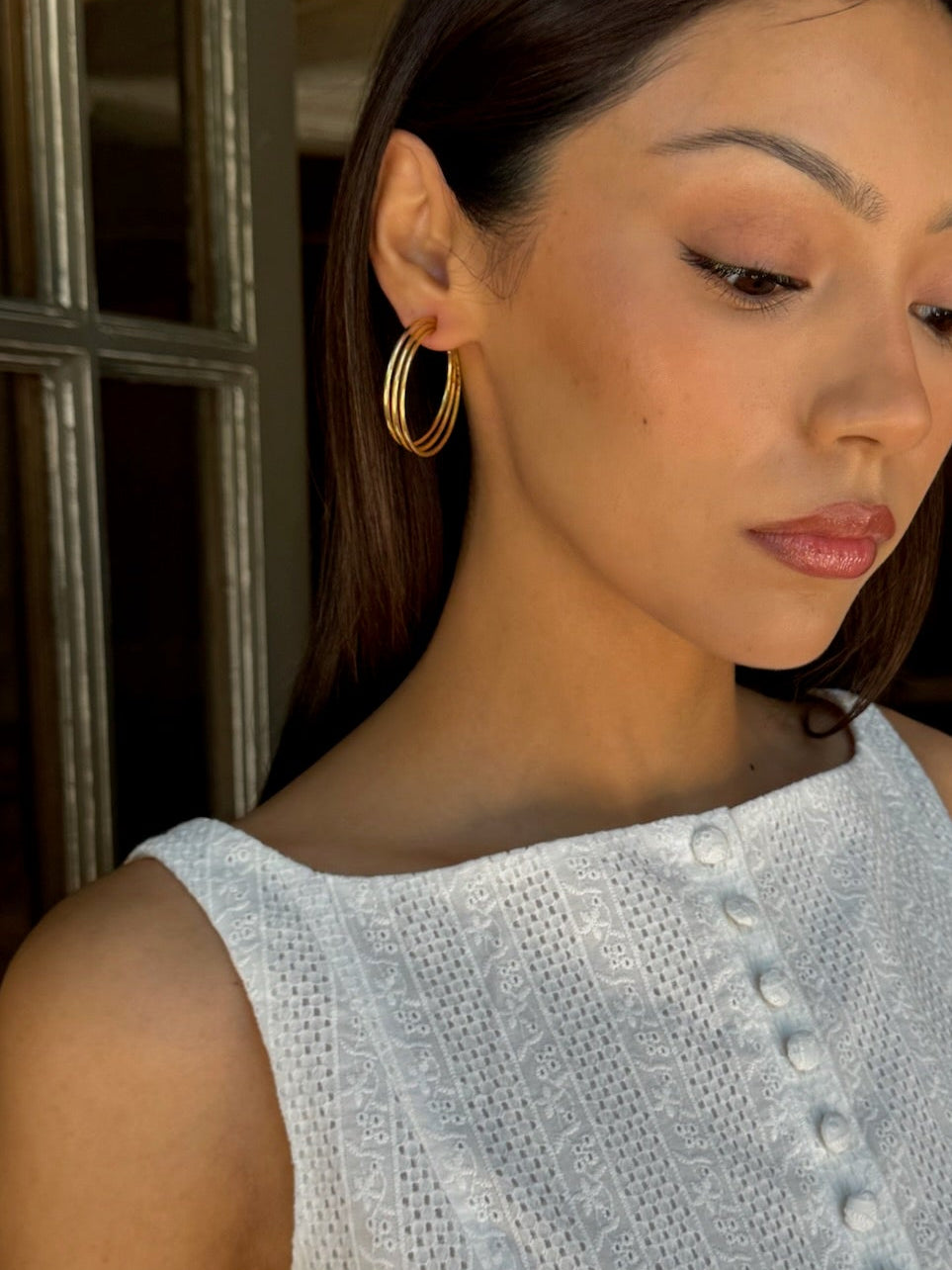 Large Triple Hoop Earrings