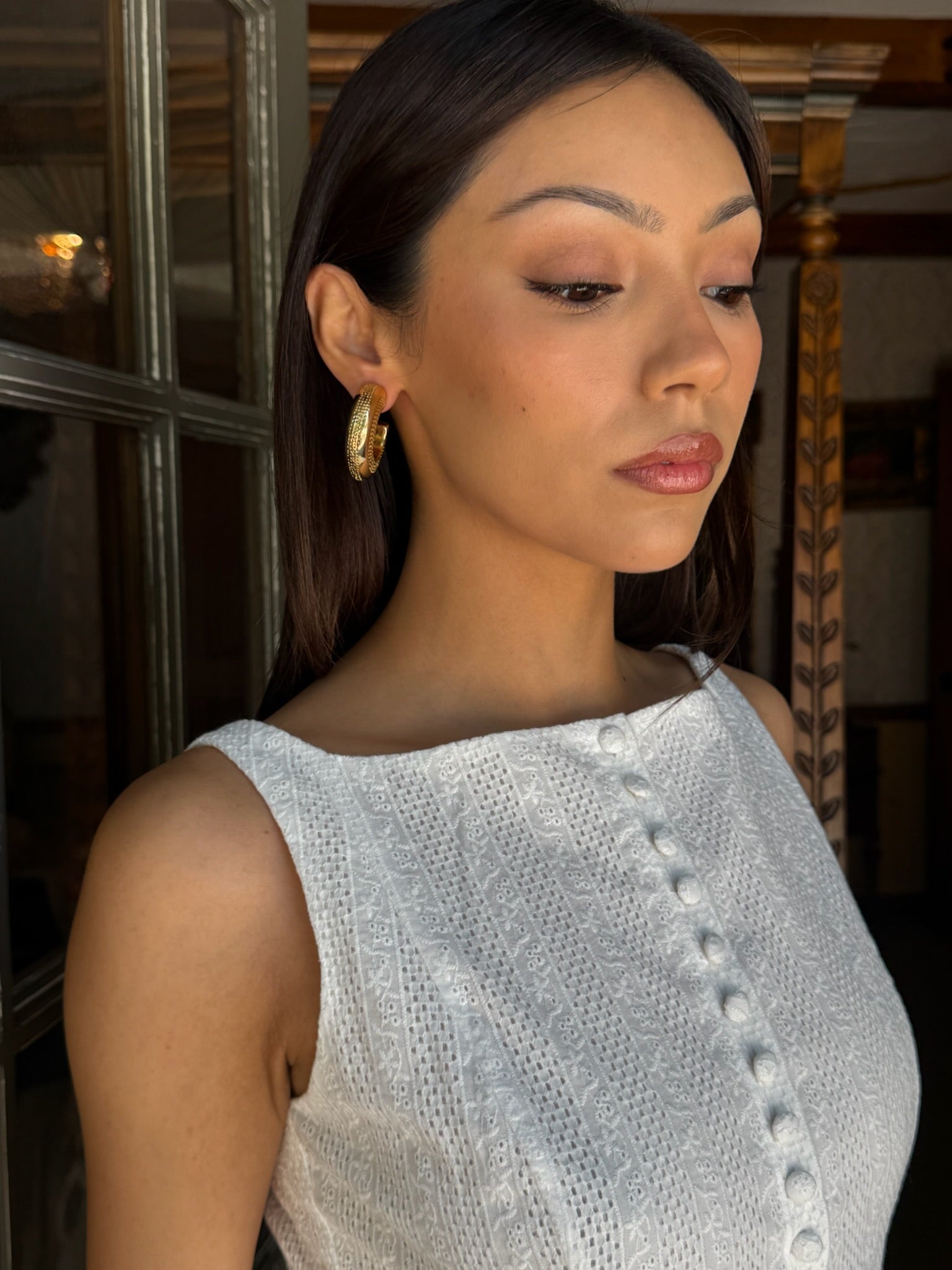 Chunky Textured Hoop Earrings