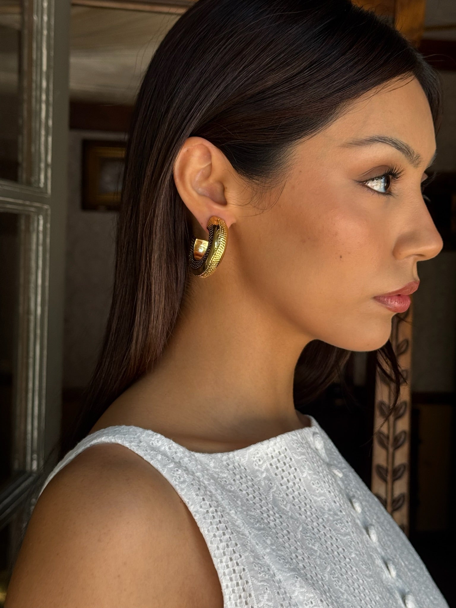 Chunky Textured Hoop Earrings