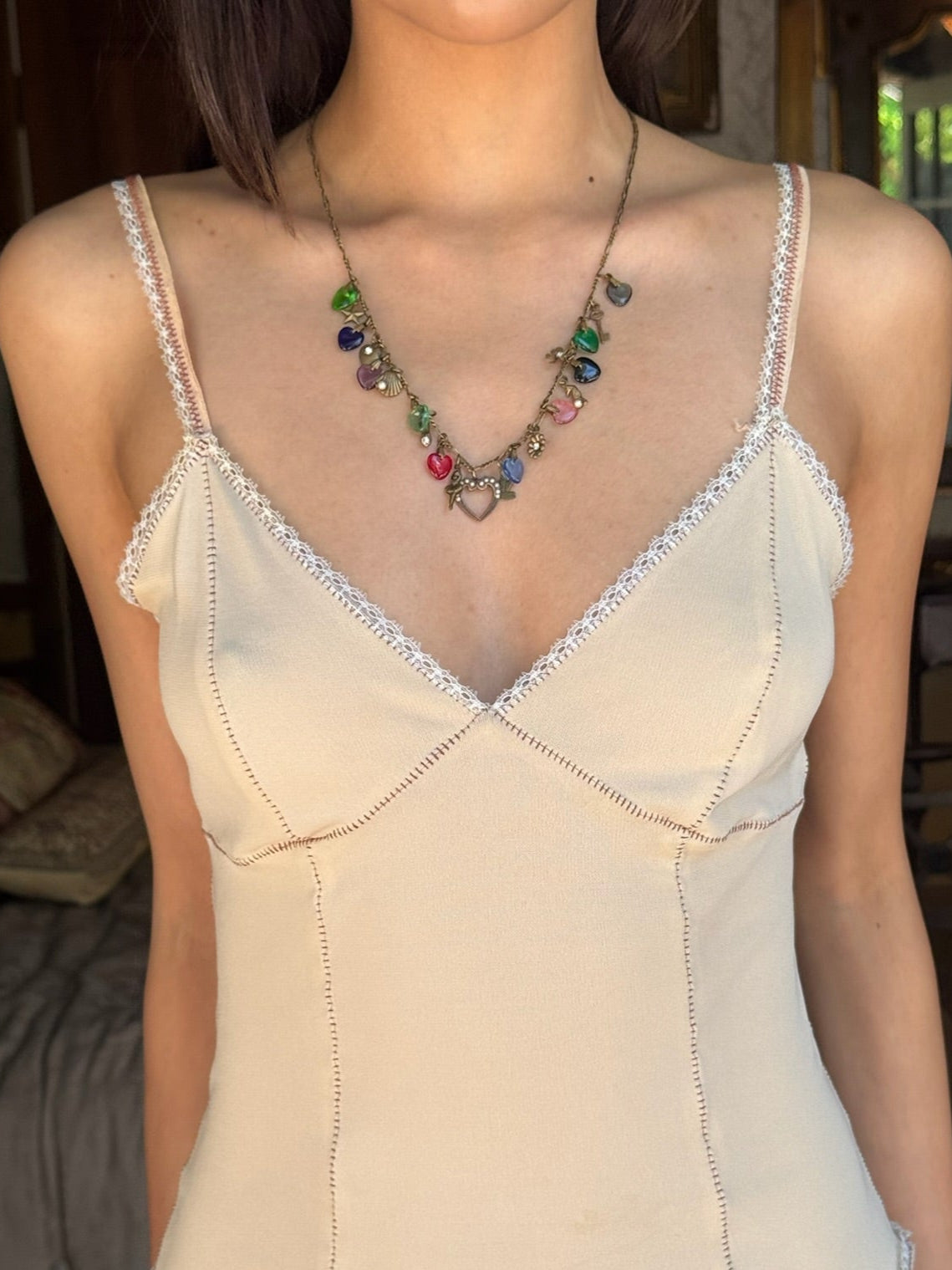 Cherub Glass Charm Necklace