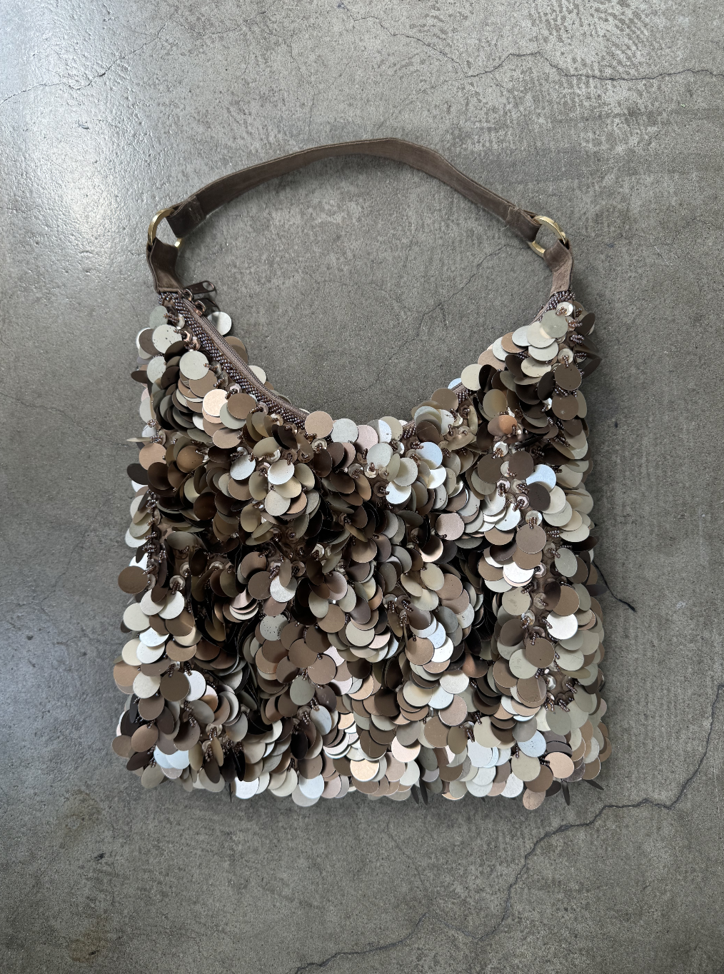 Vintage Disco Sequin Hobo Bag