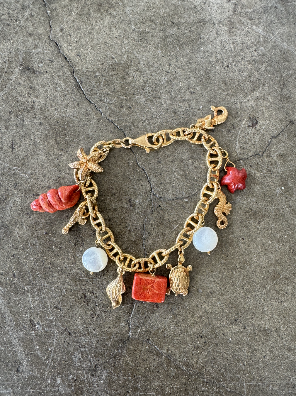 Vintage Italian Seaside Charm Bracelet