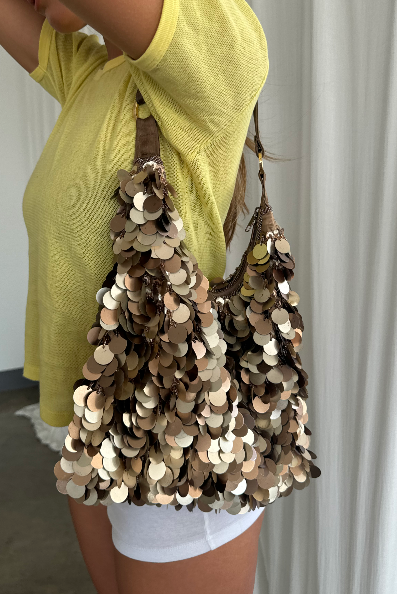 Vintage Disco Sequin Hobo Bag