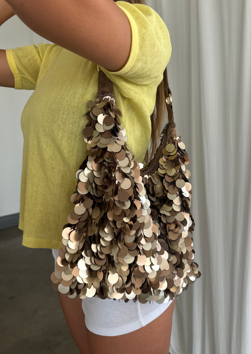 Vintage Disco Sequin Hobo Bag