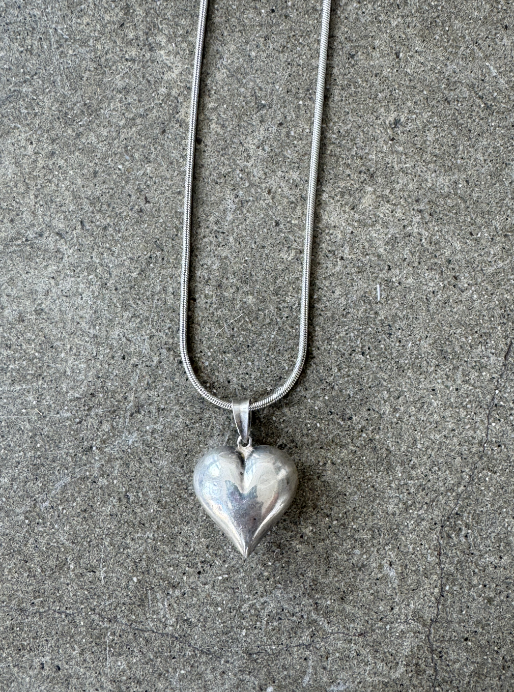 Italian Sterling Silver Heart Pendant Necklace